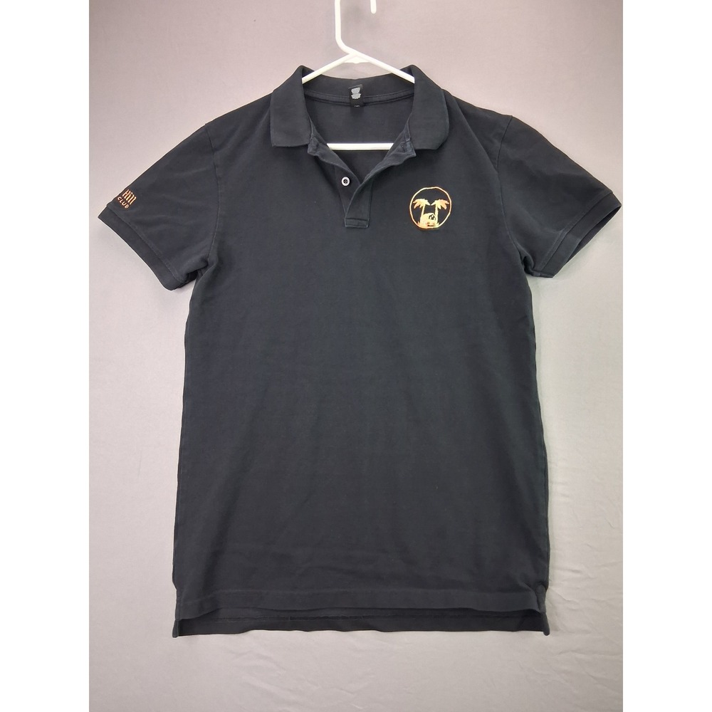 AS Colour Polo Shirt Mens L Black Russian Hill Cannabis Club Embroidered Pique